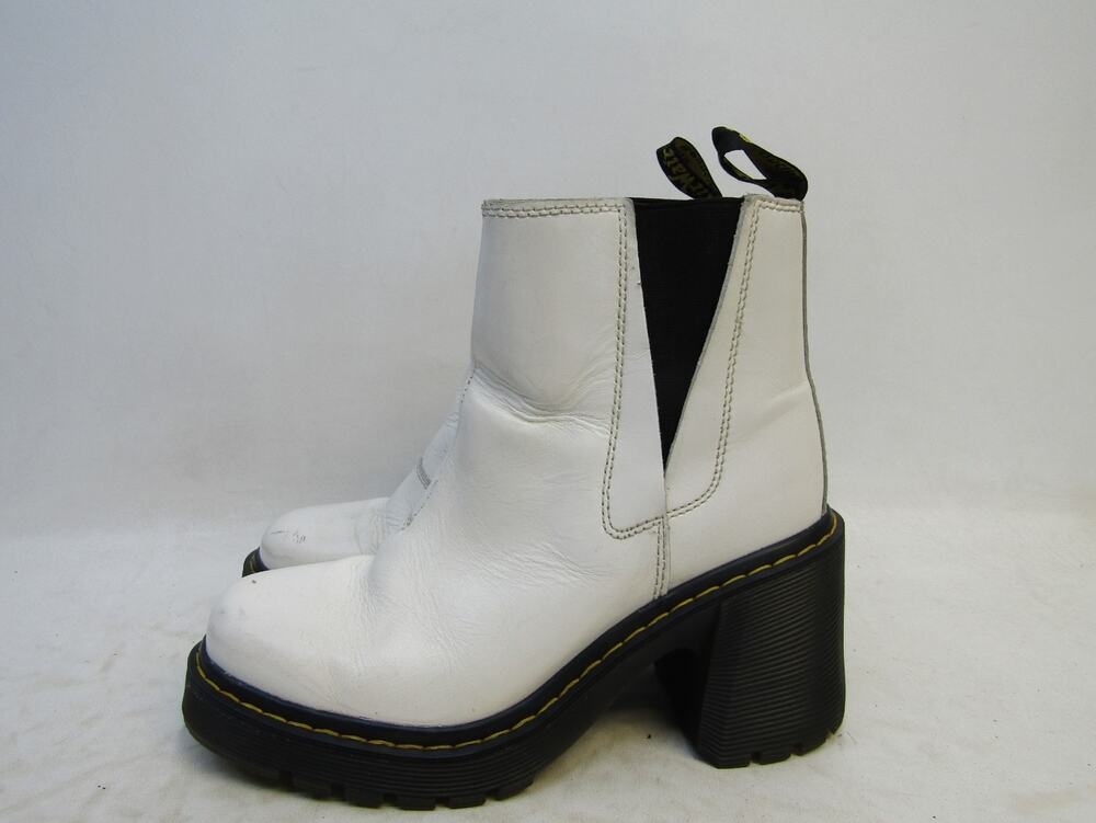 Dr. Martens Womens Size 9 M White Leather Chelsea Ankle Fashion Boots Bootie